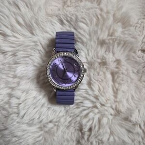 ACT Watch Purple Round Face Quartz Stretchy Band Y2K Style Twee Cute School ✨️💫